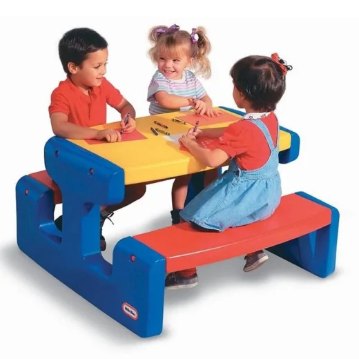 Little Tikes Large picnic table Primary Duży Stolik Do Zabawy 6os. 466800060 Niebieski – widok 1