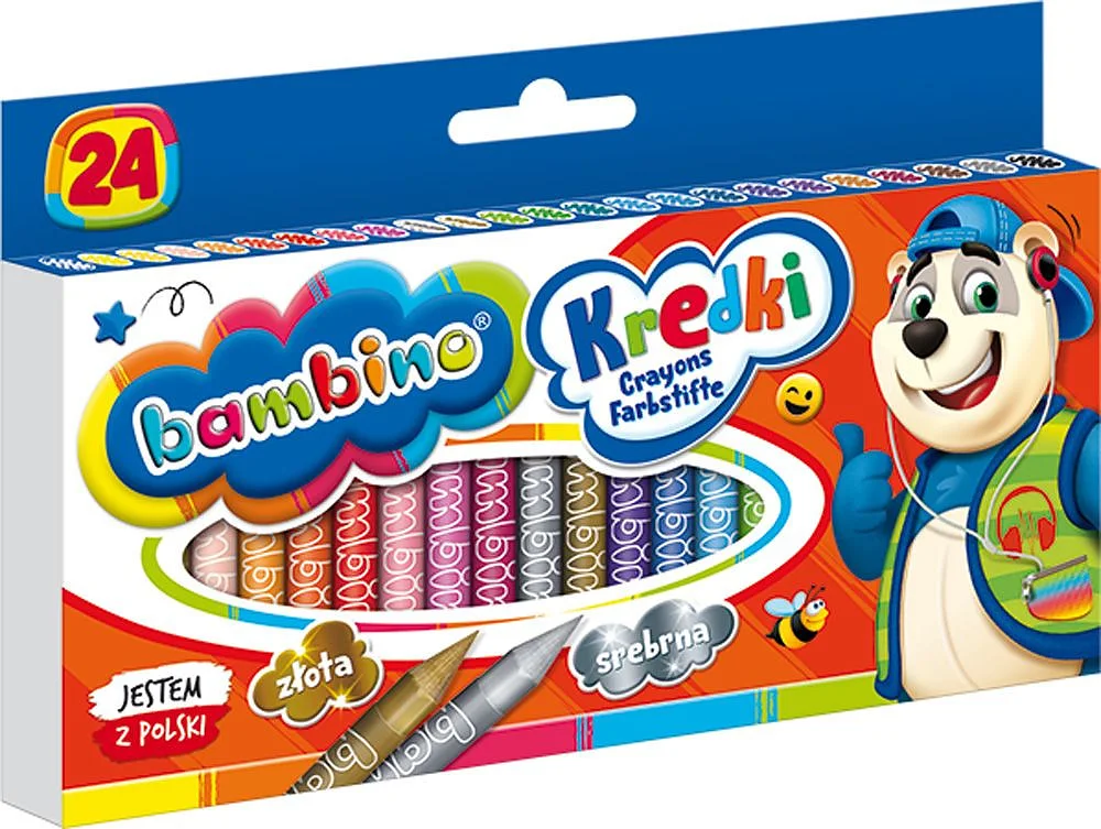 Bambino Kredki Z Glinki Kaolinowej 24 Kolorów Zestaw 0218 – widok 2