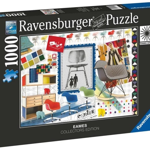 Ravensburger Puzzle 2D 1000 elementów: Eames Design Classics Krzesła 16900 – widok 1