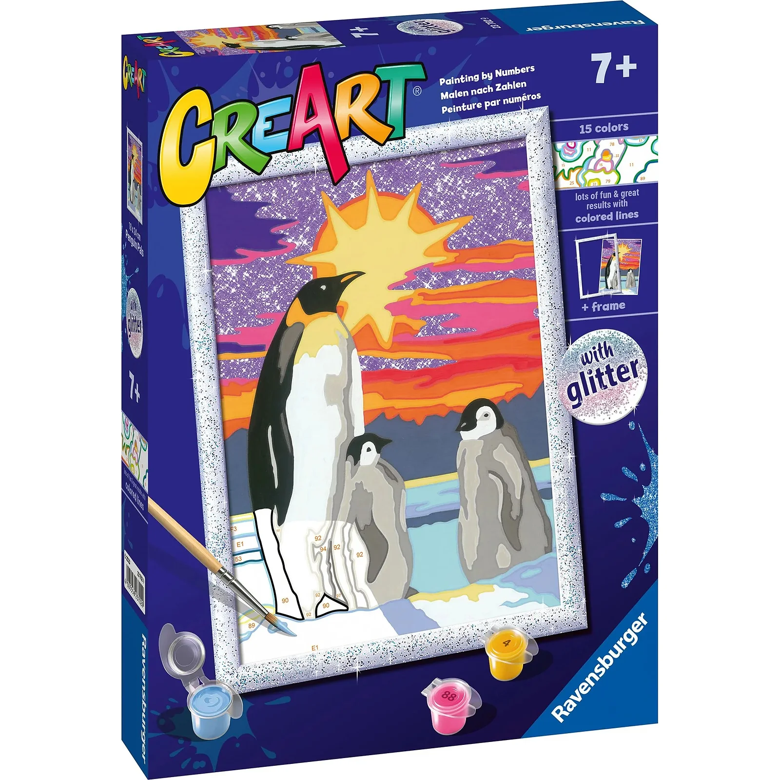 CreArt Pingwiny Malowanie Po Numerach Ravensburger 23702 – widok 4