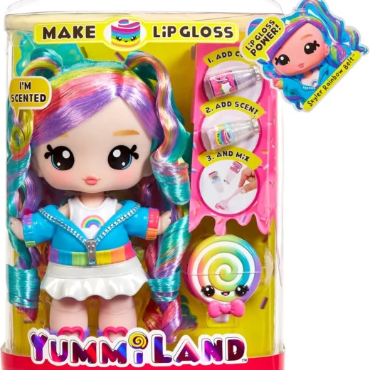 Yummiland Large Doll + Lip Gloss Pet- Rainbow (Skyler Rainbow Belt) 121022 – widok 1