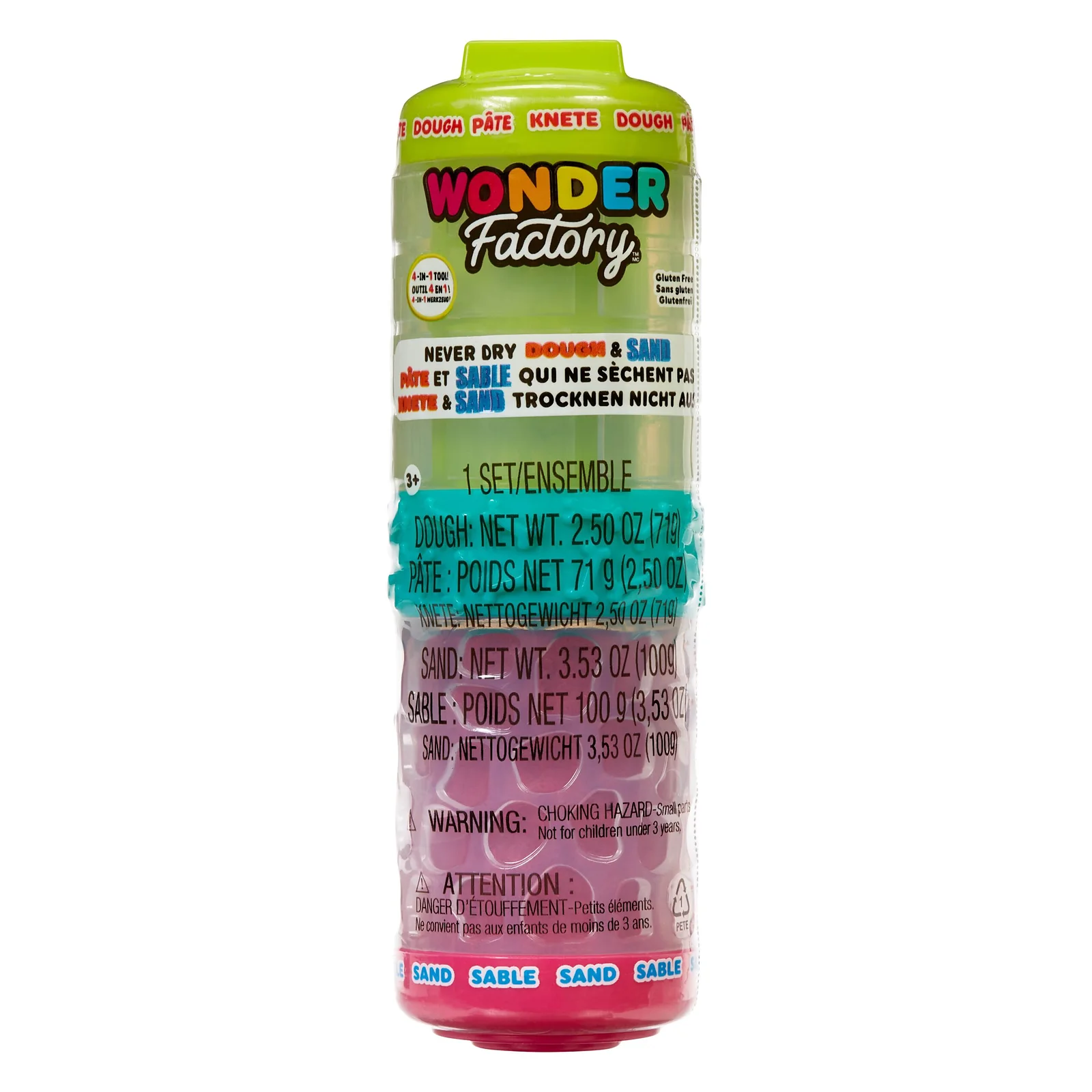 Wonder Factory Never Dry Dough & Sand Starter Set Asst in PDQ 595304-EUC – widok 1