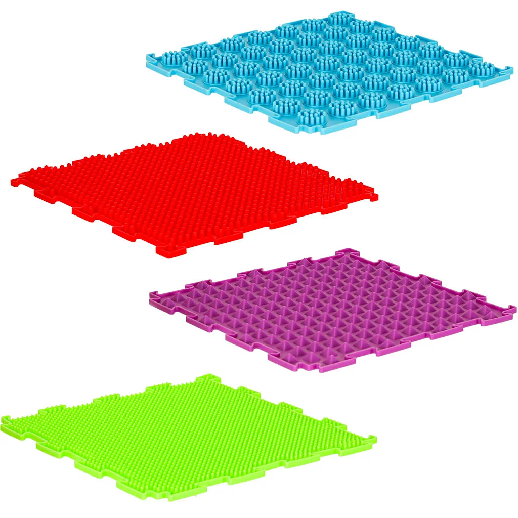 Mata sensoryczna puzzle montessori do masażu stóp 8 elementów kolorowe – widok 3