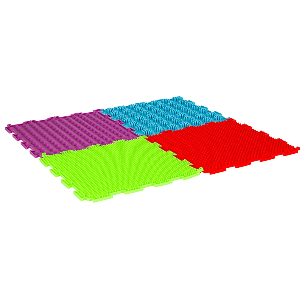 Mata sensoryczna puzzle montessori do masażu stóp 8 elementów kolorowe – widok 6