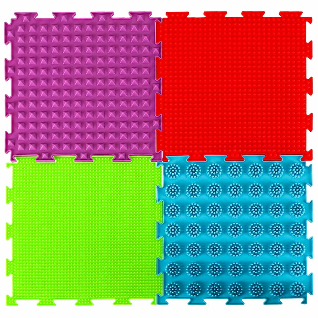 Mata sensoryczna puzzle montessori do masażu stóp 8 elementów kolorowe – widok 8