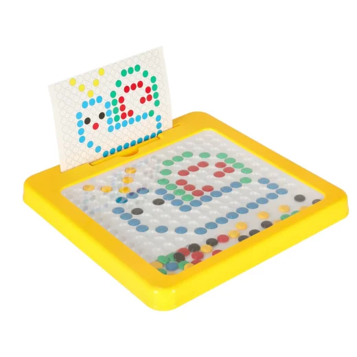 Tablica magnetyczna montessori mozaika kolorowe kropki żółta 26 x 26 cm – widok 1
