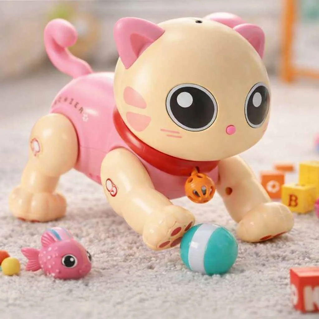 Kot kotek interaktywny zdalnie sterowany na pilota RC robot skacze różowy – widok 9