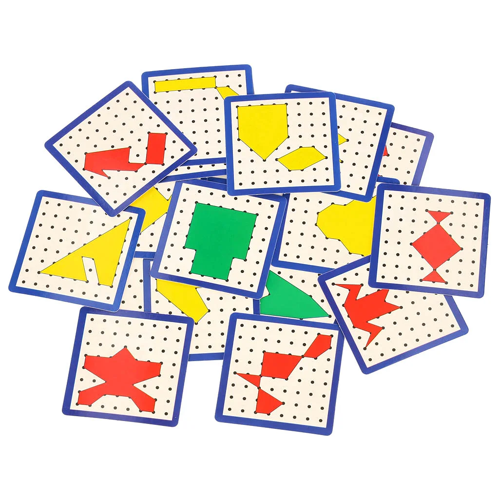 Geoboard geoplan drewniana układanka tworzenie kształtów z gumek – widok 7