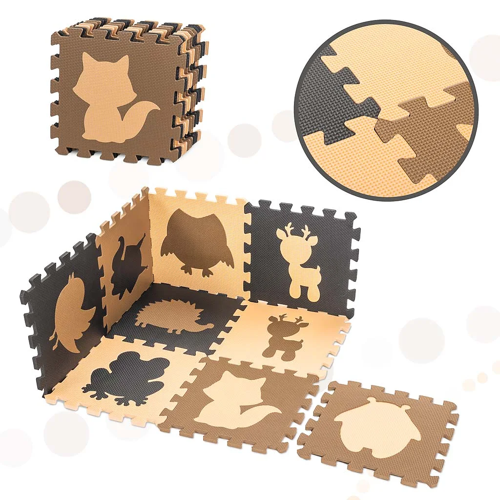 Mata edukacyjna piankowa puzzle beż 85 x 85 cm 9 elementów – widok 8