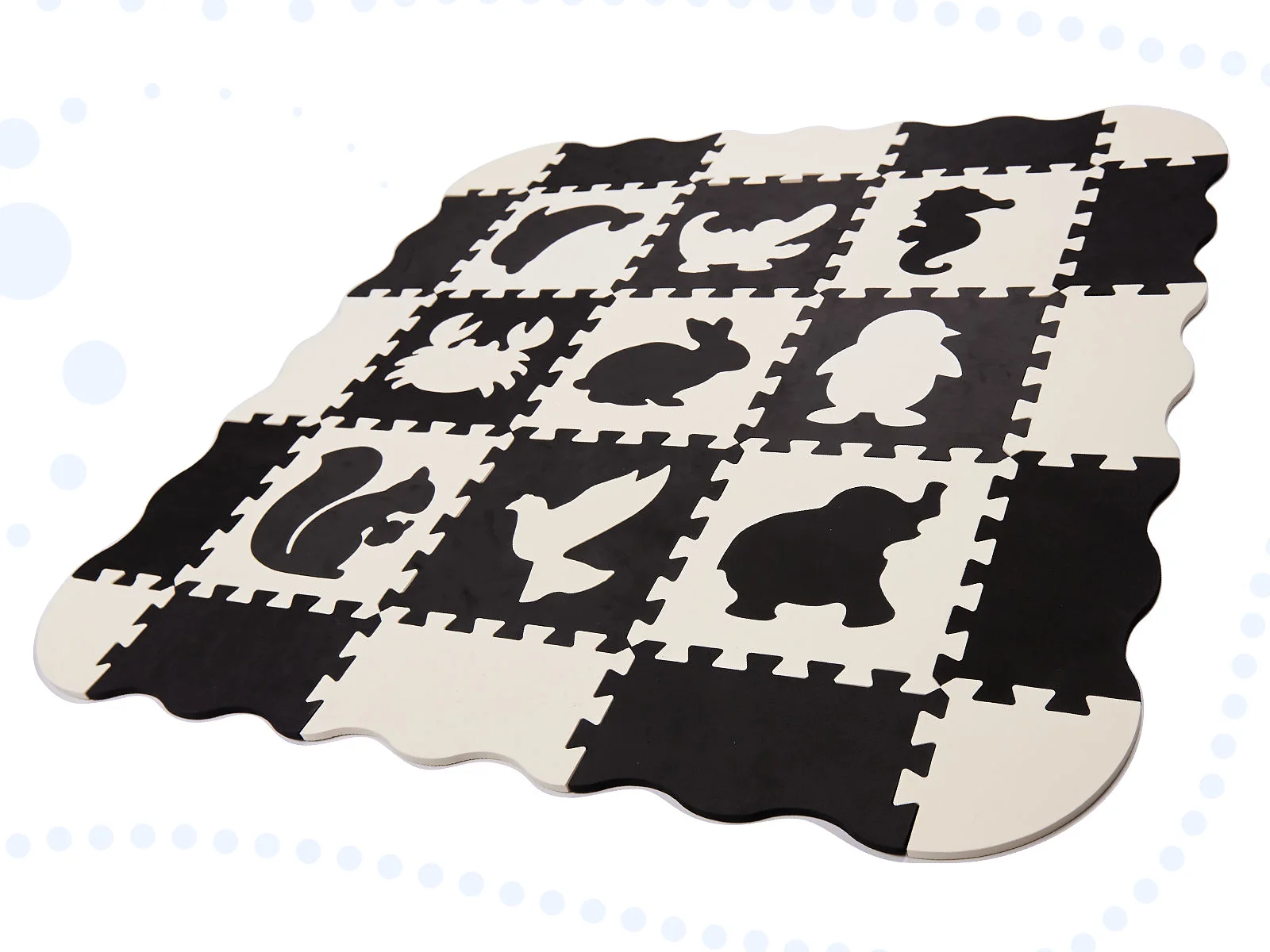 Mata edukacyjna piankowa puzzle 114 x 114 x 1 cm czarna 25 elementów – widok 8