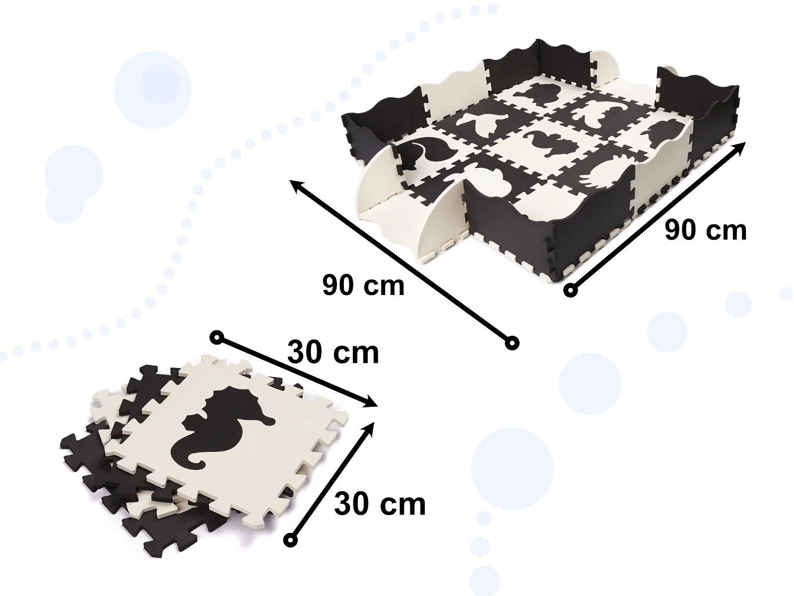 Mata edukacyjna piankowa puzzle 114 x 114 x 1 cm czarna 25 elementów – widok 9